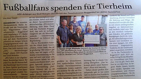 08. September 2019 | "Fußballer spenden für Tierheim" 